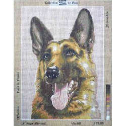 Canevas à broder 45 x 60 cm marque SEG de Paris thème CHIEN le berger allemand