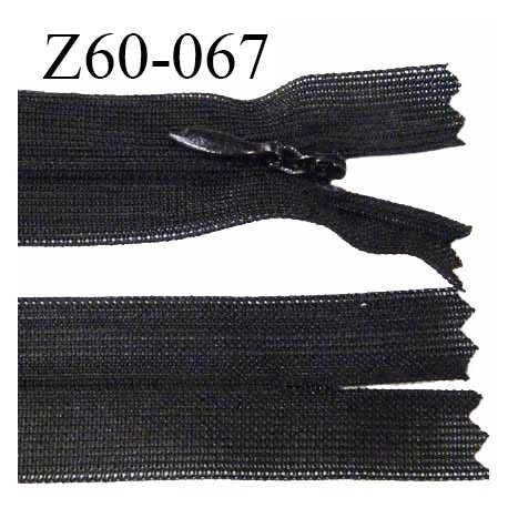 Fermeture zip 60 cm couleur anthracite non séparable avec glissière nylon largeur 2.5 cm prix à l'unité