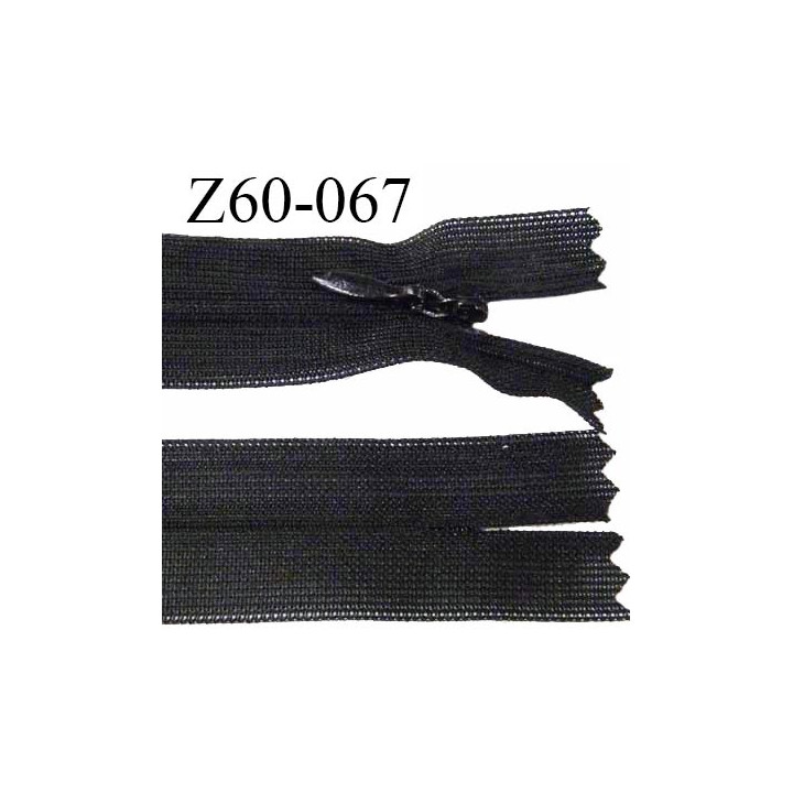 Fermeture zip 60 cm couleur anthracite non séparable avec glissière nylon largeur 2.5 cm prix à l'unité