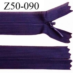 Fermeture zip 50 cm non séparable couleur indigo zip glissière nylon invisible longueur 50 cm prix à l'unité