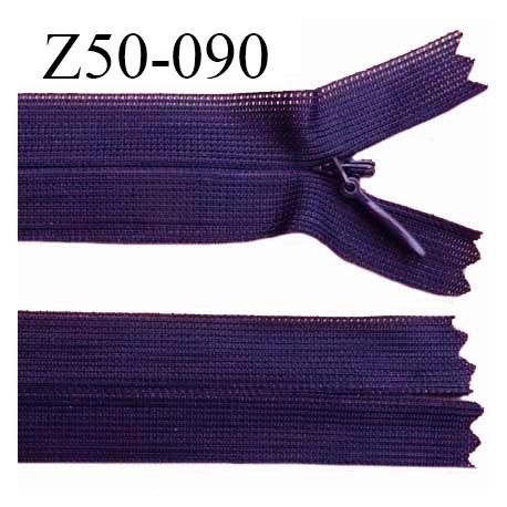 Fermeture zip 50 cm non séparable couleur indigo zip glissière nylon invisible longueur 50 cm prix à l'unité