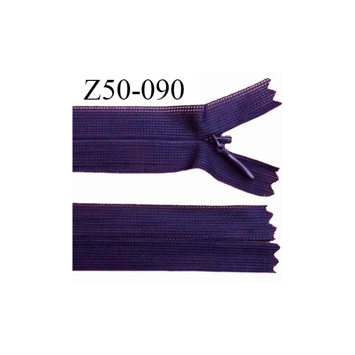 Fermeture zip 50 cm non séparable couleur indigo zip glissière nylon invisible longueur 50 cm prix à l'unité