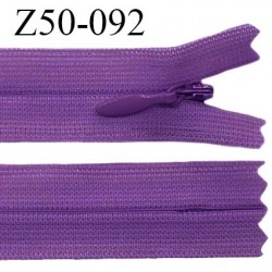 Fermeture zip 50 cm non séparable couleur violet zip glissière nylon invisible longueur 50 cm prix à l'unité