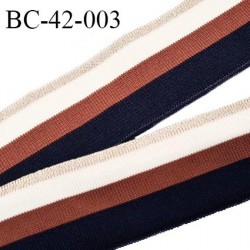 Bord-Côte 42 mm bord cote jersey maille synthétique couleur doré blanc bleu marine et rouille prix à la pièce