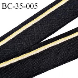 Bord-Côte 35 mm bord cote jersey maille synthétique couleur doré noir jaune et beige légèrement pailleté prix à la pièce