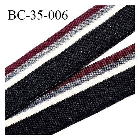 Bord-Côte 35 mm bord cote jersey maille synthétique couleur doré noir violet blanc et gris pailleté prix à la pièce