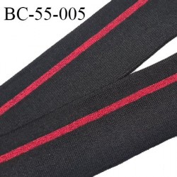 Bord-Côte 55 mm bord cote jersey maille synthétique couleur noir et rouge pailleté prix à la pièce