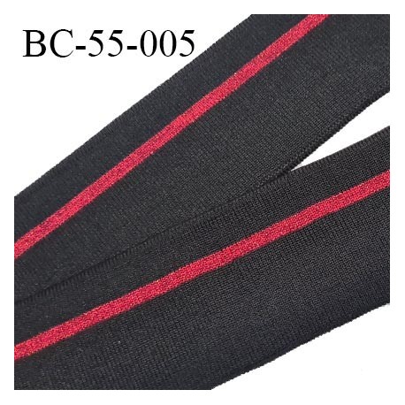 Bord-Côte 55 mm bord cote jersey maille synthétique couleur noir et rouge pailleté prix à la pièce
