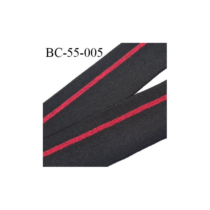 Bord-Côte 55 mm bord cote jersey maille synthétique couleur noir et rouge pailleté prix à la pièce