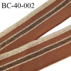 Bord-Côte 40 mm bord cote jersey maille synthétique couleur marron (rouille) et doré prix à la pièce
