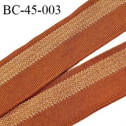 Bord-Côte 45 mm bord cote jersey maille synthétique couleur orange rouille et doré prix à la pièce