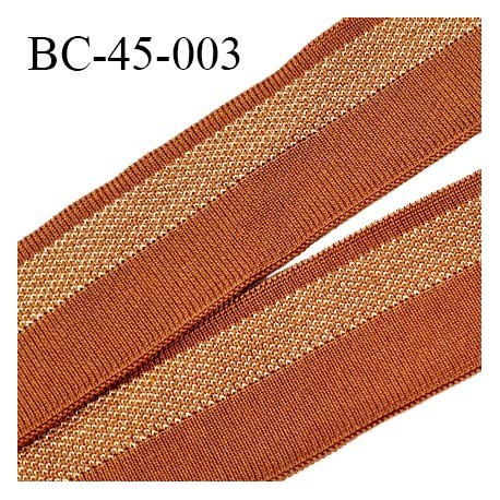 Bord-Côte 45 mm bord cote jersey maille synthétique couleur orange rouille et doré prix à la pièce