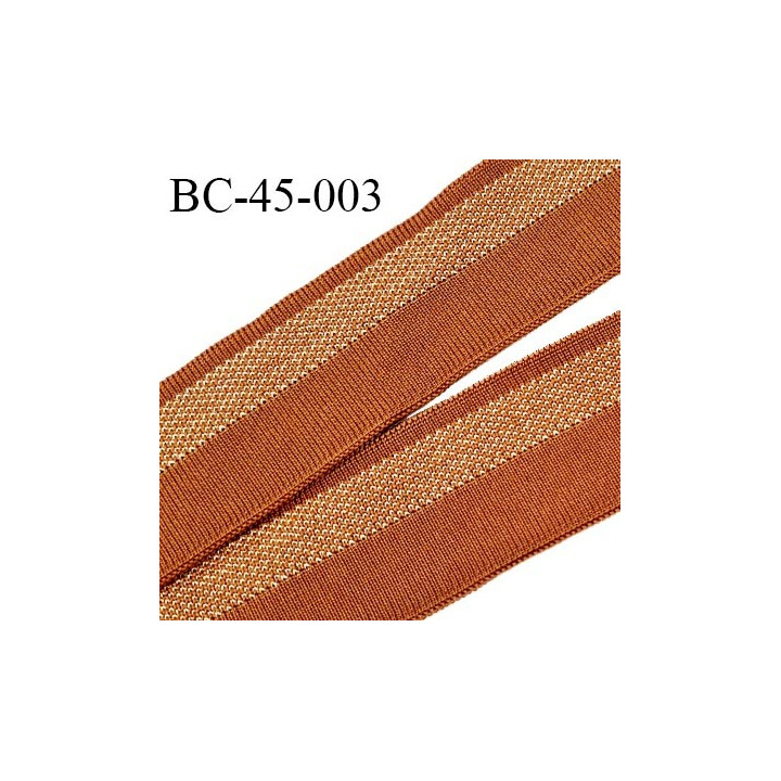 Bord-Côte 45 mm bord cote jersey maille synthétique couleur orange rouille et doré prix à la pièce