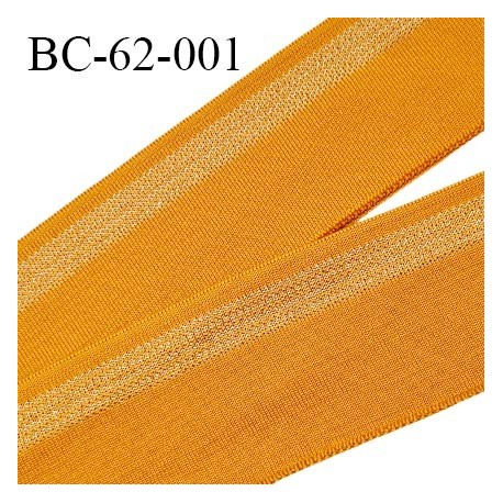 Bord-Côte 62 mm bord cote jersey maille synthétique couleur jaune orangé et doré largeur 6.2 cm longueur 110 cm prix à la pièce