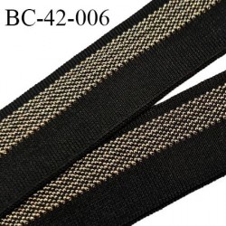 Bord-Côte 42 mm bord cote jersey maille synthétique couleur noir et doré largeur 4.2 cm longueur 120 cm prix à la pièce