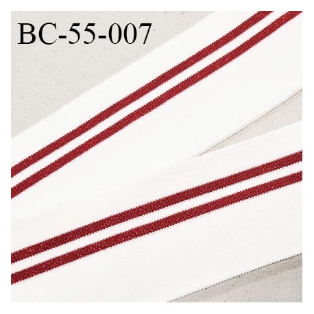 Bord-Côte 55 mm bord cote jersey maille synthétique couleur naturel et rouge pailleté prix à la pièce