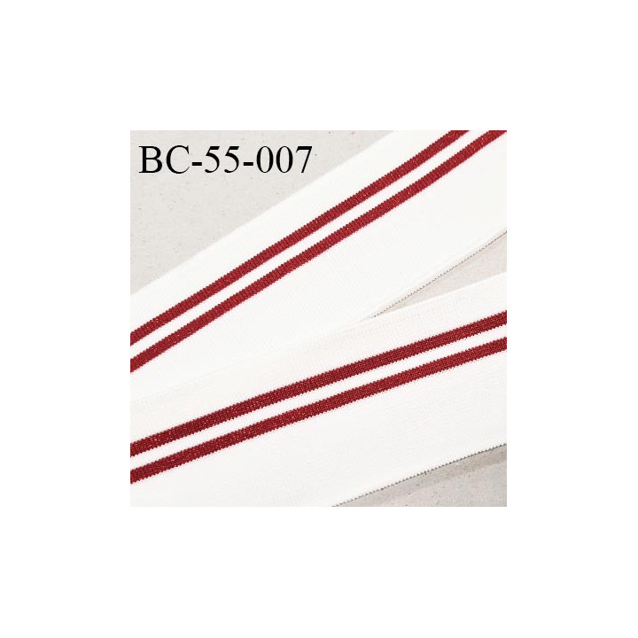 Bord-Côte 55 mm bord cote jersey maille synthétique couleur naturel et rouge pailleté prix à la pièce