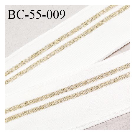 Bord-Côte 55 mm bord cote jersey maille synthétique couleur naturel et doré pailleté prix à la pièce