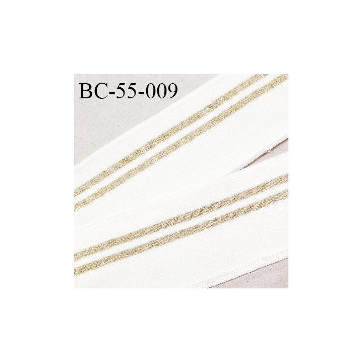Bord-Côte 55 mm bord cote jersey maille synthétique couleur naturel et doré pailleté prix à la pièce