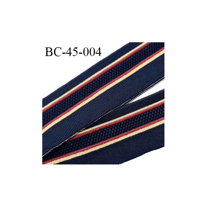 Bord-Côte 45 mm bord cote jersey maille synthétique couleur bleu marine rouille et doré prix à la pièce