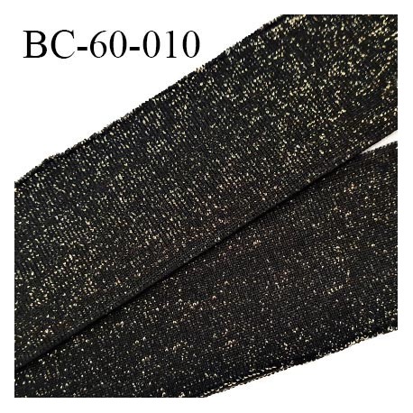 Bord-Côte 60 mm bord cote jersey maille synthétique couleur noir et doré largeur 60 mm longueur 120 cm prix à la pièce