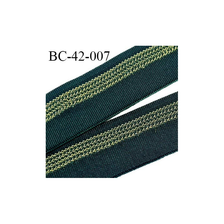 Bord-Côte 42 mm bord cote jersey maille synthétique couleur vert et doré largeur 4.2 cm longueur 120 cm prix à la pièce