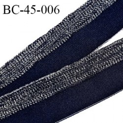 Bord-Côte 45 mm bord cote jersey maille synthétique couleur bleu marine et argenté prix à la pièce