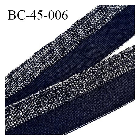 Bord-Côte 45 mm bord cote jersey maille synthétique couleur bleu marine et argenté prix à la pièce