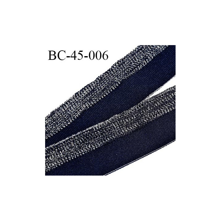 Bord-Côte 45 mm bord cote jersey maille synthétique couleur bleu marine et argenté prix à la pièce