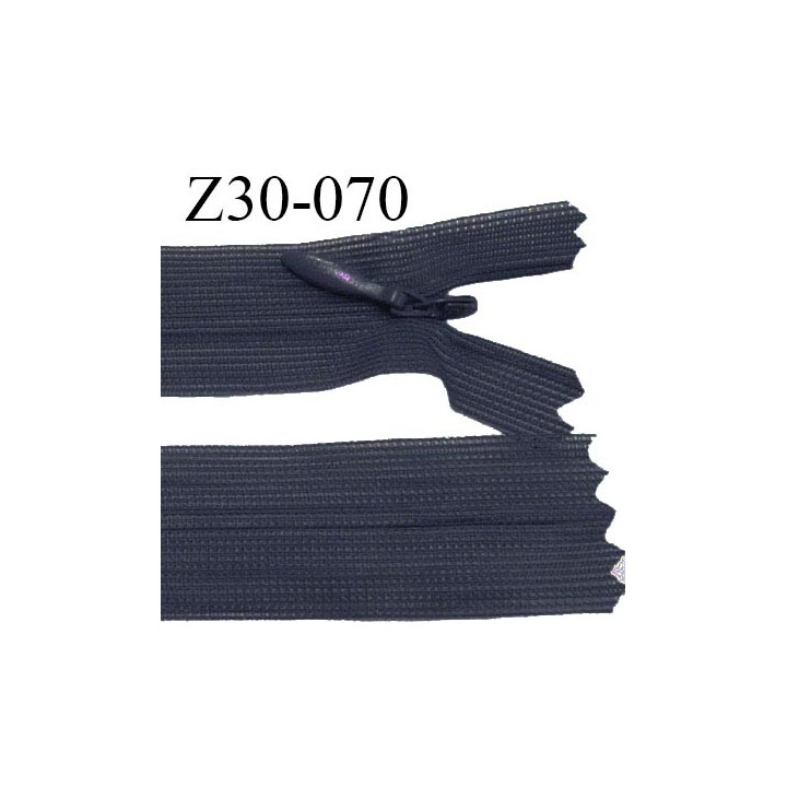 Fermeture zip 30 cm non séparable couleur bleu anthracite largeur 2.5 cm zip nylon invisible longueur 30 cm prix à l'unité