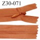 Fermeture zip 30 cm non séparable couleur orange largeur 2.5 cm zip nylon invisible longueur 30 cm largeur 5 mm prix à l'unité