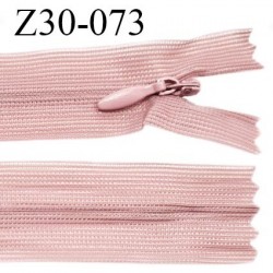 Fermeture zip 30 cm non séparable couleur vieux rose largeur 2.5 cm zip nylon invisible longueur 30 cm prix à l'unité