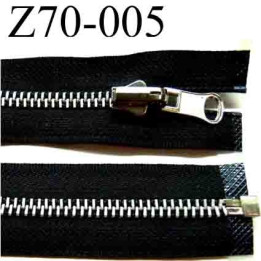 fermeture   éclair  longueur 70 cm couleur noir  séparable largeur 3 cm glissière métal largeur 6 mm