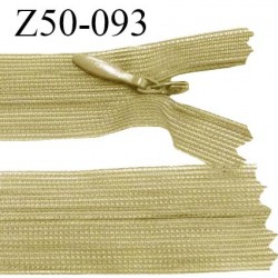Fermeture zip 50 cm non séparable couleur vert caca d'oie zip glissière nylon invisible longueur 50 cm prix à l'unité