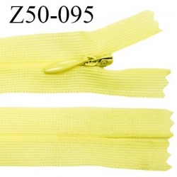 Fermeture zip 50 cm non séparable couleur jaune zip glissière nylon invisible largeur 5 mm longueur 50 cm prix à l'unité