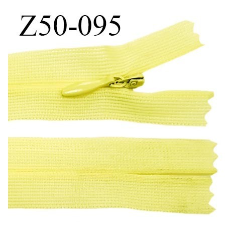 Fermeture zip 50 cm non séparable couleur jaune zip glissière nylon invisible largeur 5 mm longueur 50 cm prix à l'unité
