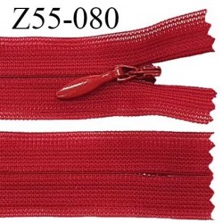 Fermeture zip 55 cm non séparable couleur rouge zip glissière nylon invisible largeur 5 mm longueur 55 cm prix à l'unité