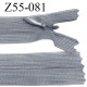 Fermeture zip 55 cm non séparable couleur gris zip glissière nylon invisible largeur 5 mm longueur 55 cm prix à l'unité