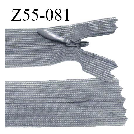 Fermeture zip 55 cm non séparable couleur gris zip glissière nylon invisible largeur 5 mm longueur 55 cm prix à l'unité