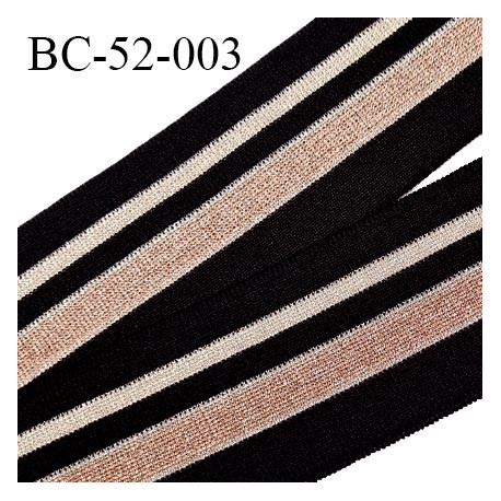 Bord-Côte 52 mm bord cote jersey maille synthétique couleur noir bronze et argenté pailleté prix à la pièce