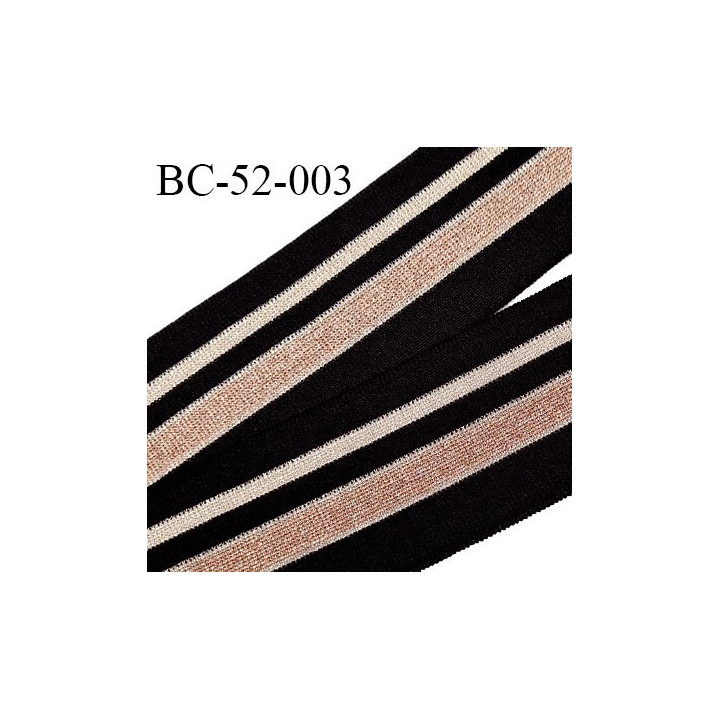 Bord-Côte 52 mm bord cote jersey maille synthétique couleur noir bronze et argenté pailleté prix à la pièce