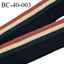 Bord-Côte 40 mm bord cote jersey maille synthétique couleur bleu marine vert marron et doré prix à la pièce