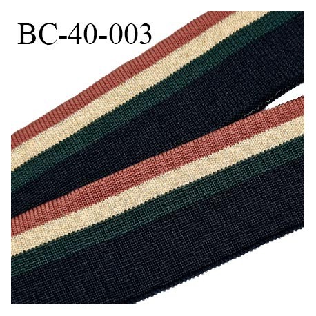 Bord-Côte 40 mm bord cote jersey maille synthétique couleur bleu marine vert marron et doré prix à la pièce