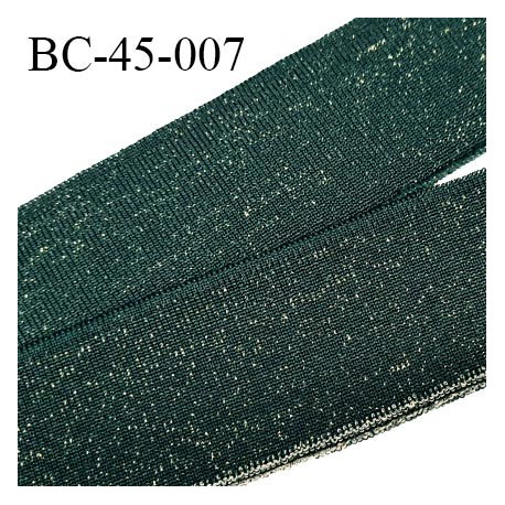 Bord-Côte 45 mm bord cote jersey maille synthétique couleur vert et doré largeur 4.5 cm longueur 120 cm prix à la pièce