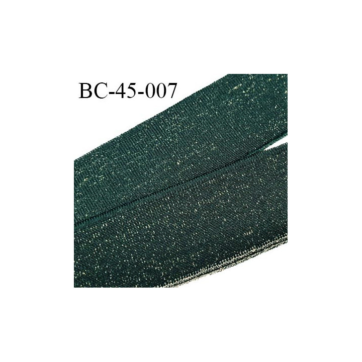 Bord-Côte 45 mm bord cote jersey maille synthétique couleur vert et doré largeur 4.5 cm longueur 120 cm prix à la pièce