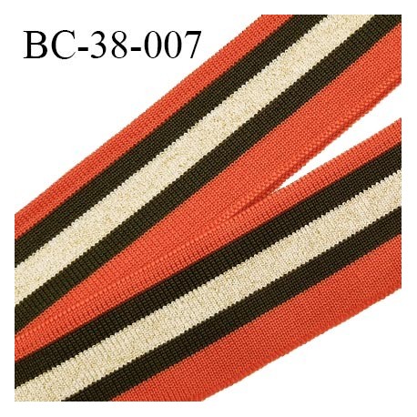 Bord-Côte 38 mm bord cote jersey maille synthétique couleur orange vert kaki et doré prix à la pièce