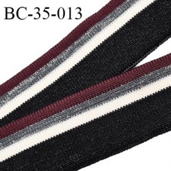 Bord-Côte 35 mm bord cote jersey maille synthétique couleur noir blanc bordeaux et argenté prix à la pièce