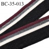 Bord-Côte 35 mm bord cote jersey maille synthétique couleur noir blanc bordeaux et argenté prix à la pièce