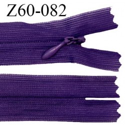 Fermeture zip 60 cm couleur violet non séparable avec glissière nylon largeur 2.5 cm largeur de la glissière 5 mm prix à l'unité