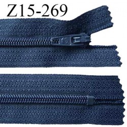 Fermeture zip 15 cm couleur bleu cyprès non séparable largeur 2.5 cm glissière nylon largeur 4 mm longueur 15 cm prix à l'unité